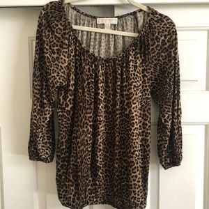 Michael Kors leopard print Peasant Top